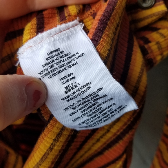 Free people Orange stripe cape cod crop thermal XS - Picture 6 of 7